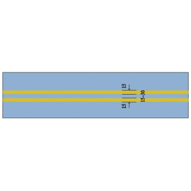 中心黄色双实线