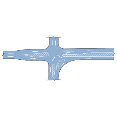 复杂行驶条件十字路口导流线